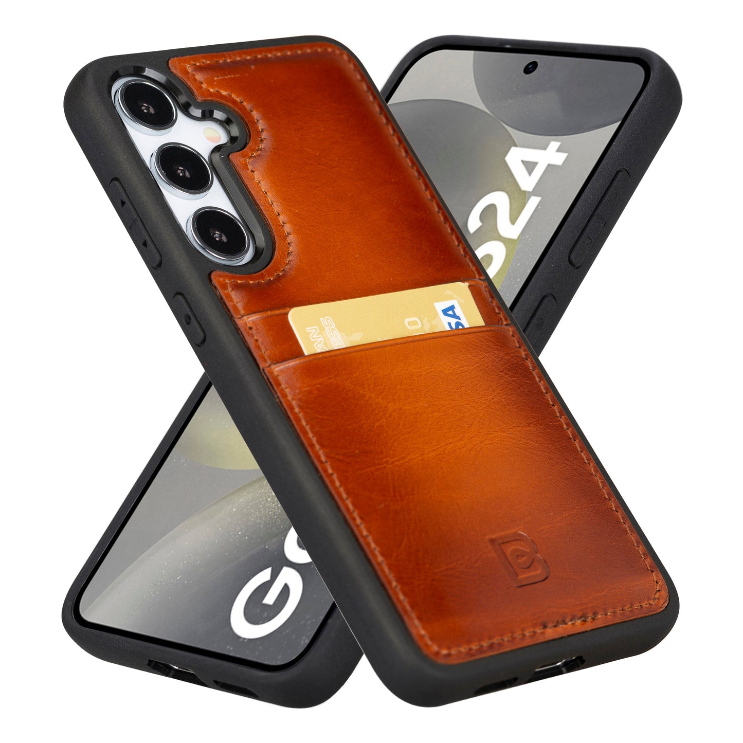 Bayelon Flex Cover Leather Case for Samsung Galaxy S24 Ultra with Card Holder