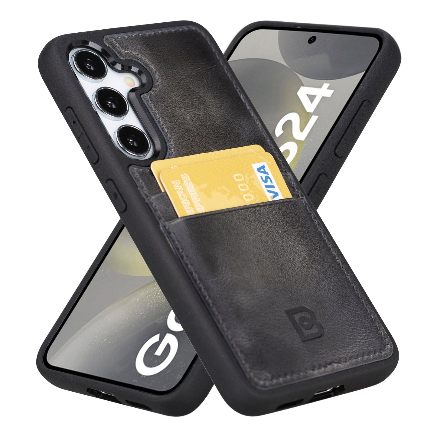 Bayelon Flex Cover Leather Case for Samsung Galaxy S24 Ultra with Card Holder