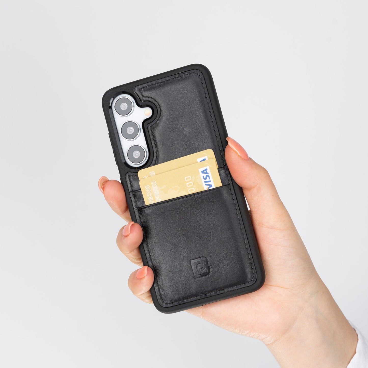 Bayelon Flex Cover Leather Case for Samsung Galaxy S24 Ultra with Card Holder
