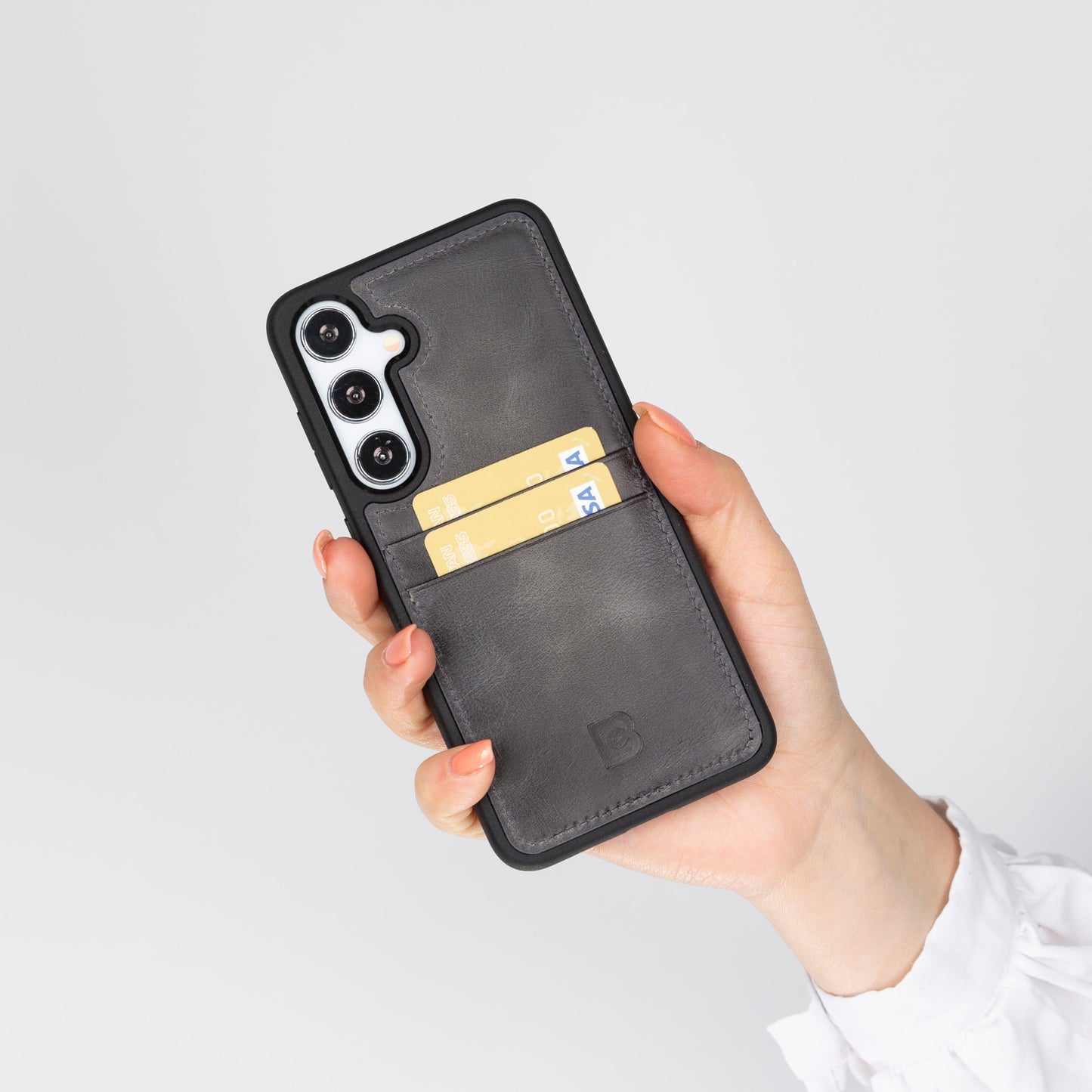Bayelon Flex Cover Leather Case for Samsung Galaxy S24 Ultra with Card Holder