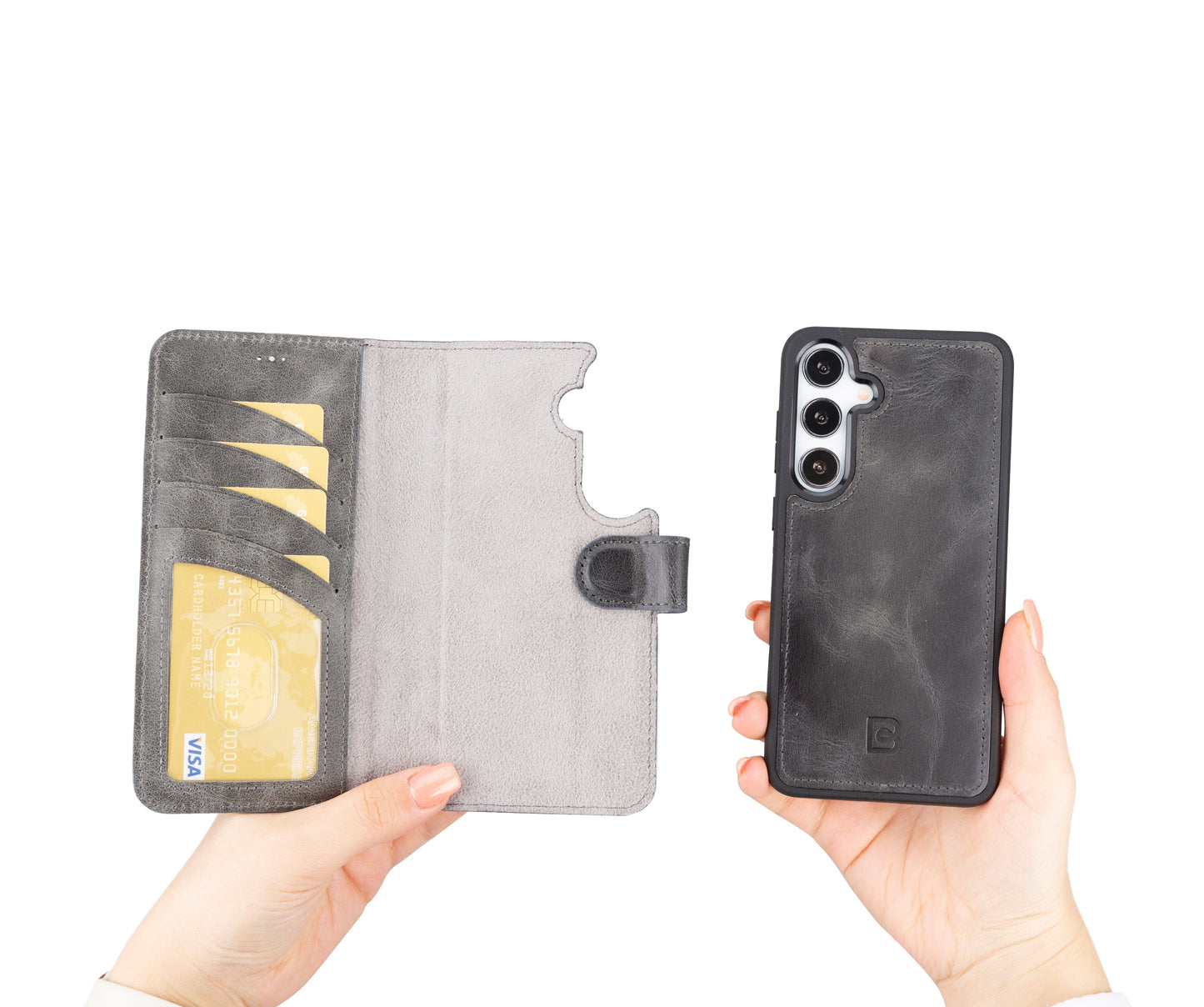 Bayelon Magic Detachable Leather Wallet Case for Samsung Galaxy S24