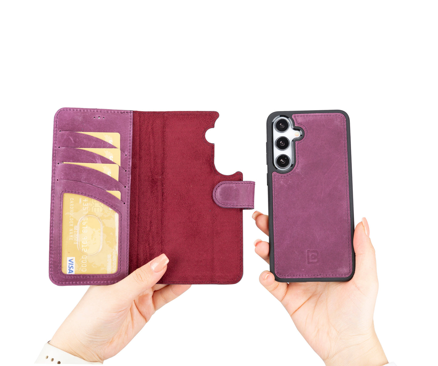 Bayelon Magic Detachable Leather Wallet Case for Samsung Galaxy S24