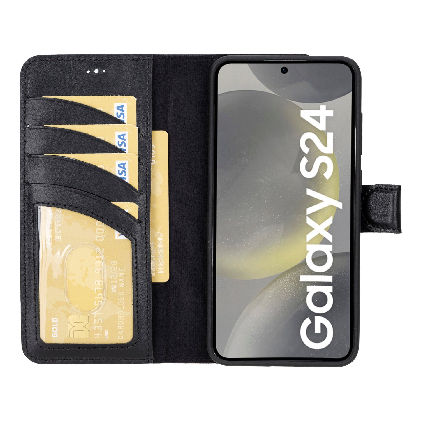 Bayelon Magic Detachable Leather Wallet Case for Samsung Galaxy S24