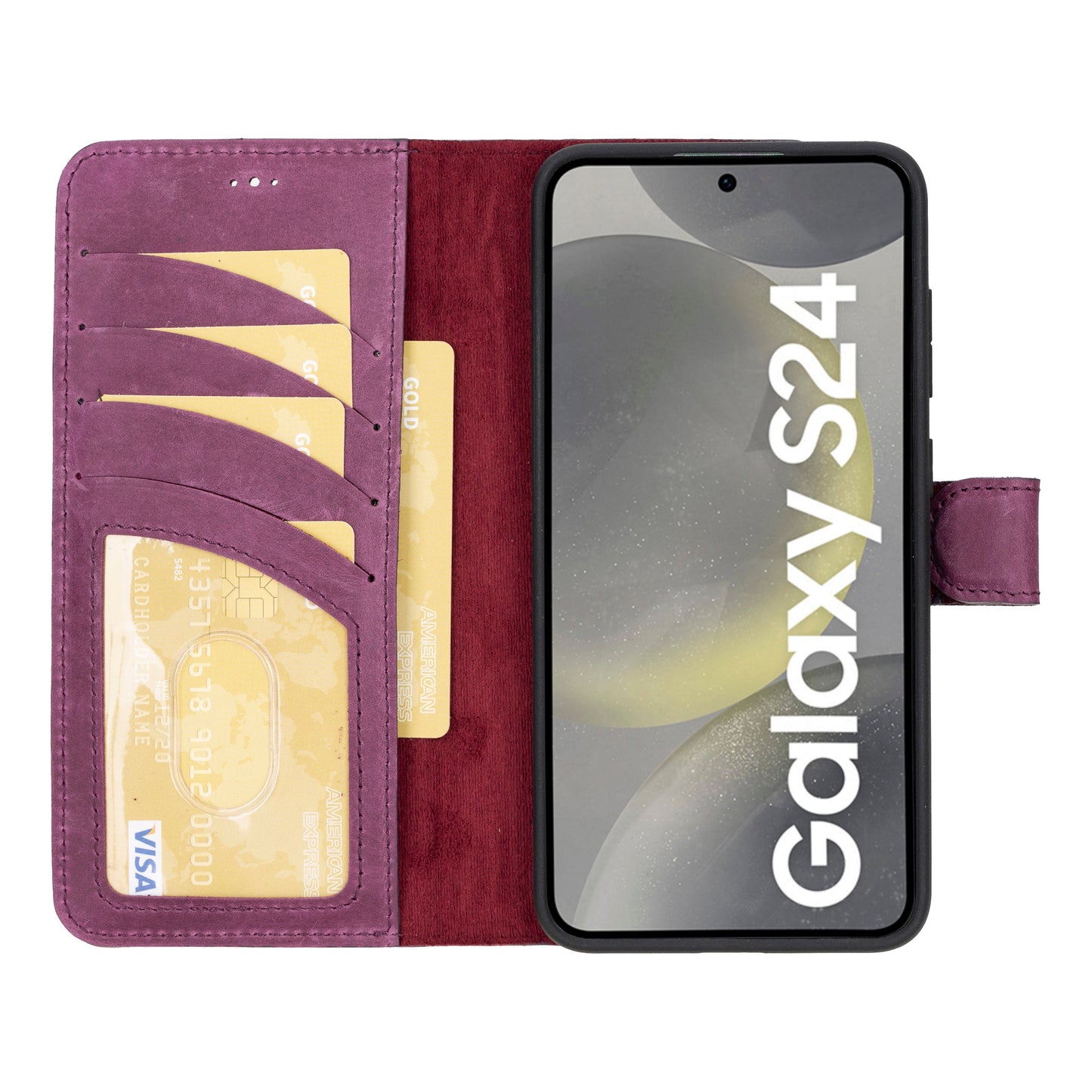 Bayelon Magic Detachable Leather Wallet Case for Samsung Galaxy S24