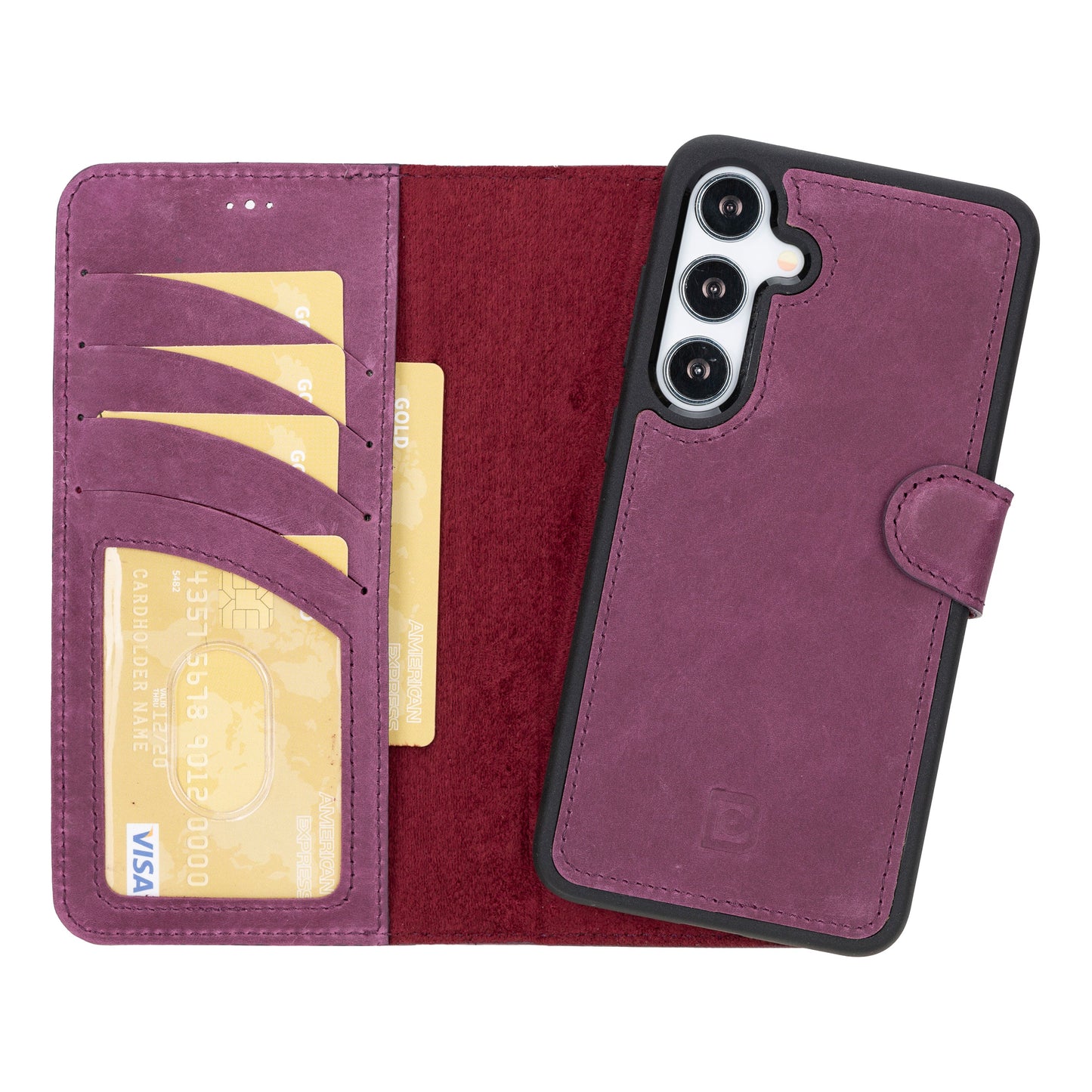 Bayelon Magic Detachable Leather Wallet Case for Samsung Galaxy S24