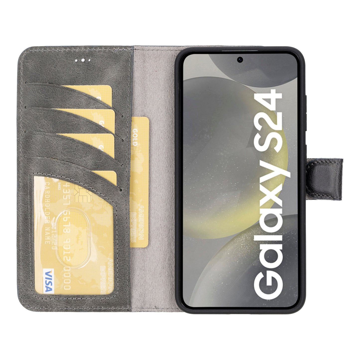 Bayelon Magic Detachable Leather Wallet Case for Samsung Galaxy S24
