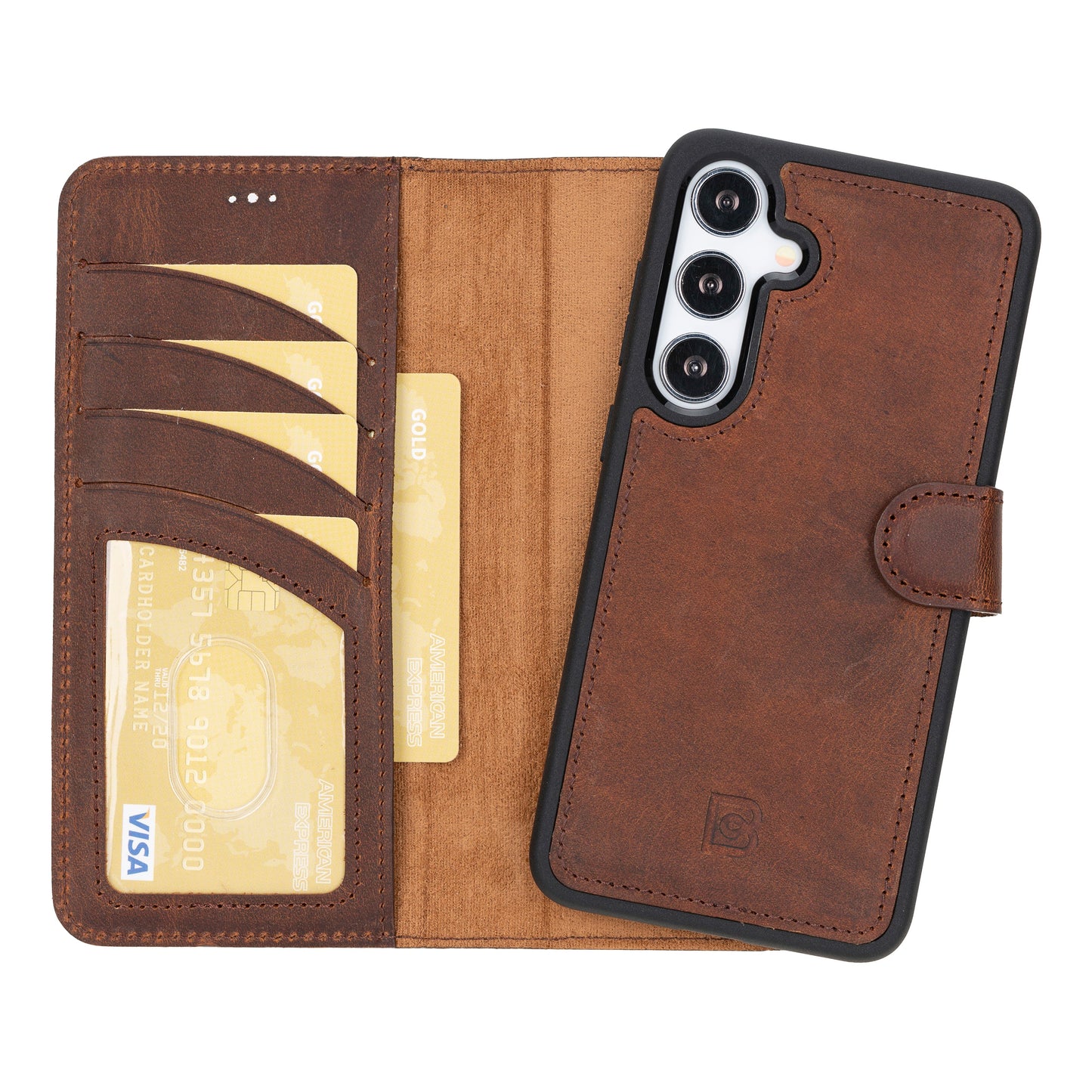 Bayelon Magic Detachable Leather Wallet Case for Samsung Galaxy S24