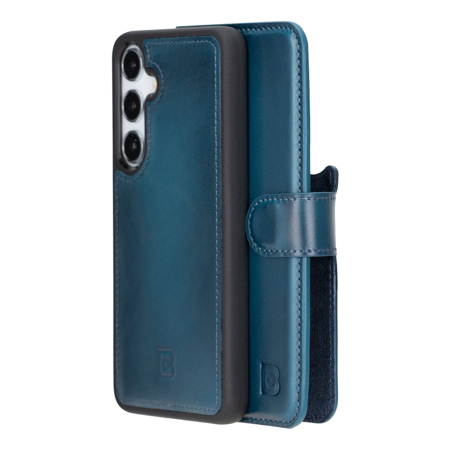 Bayelon Magic Detachable Leather Wallet Case for Samsung Galaxy S24 Blue