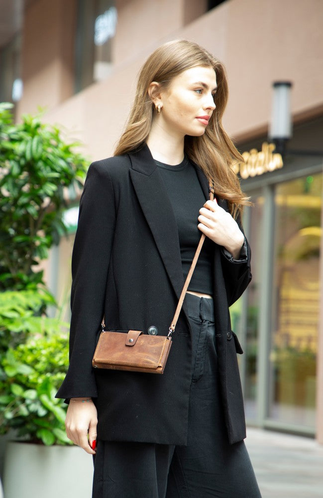 Bayelon Nexora Strap Leather Wallet for Modern Women