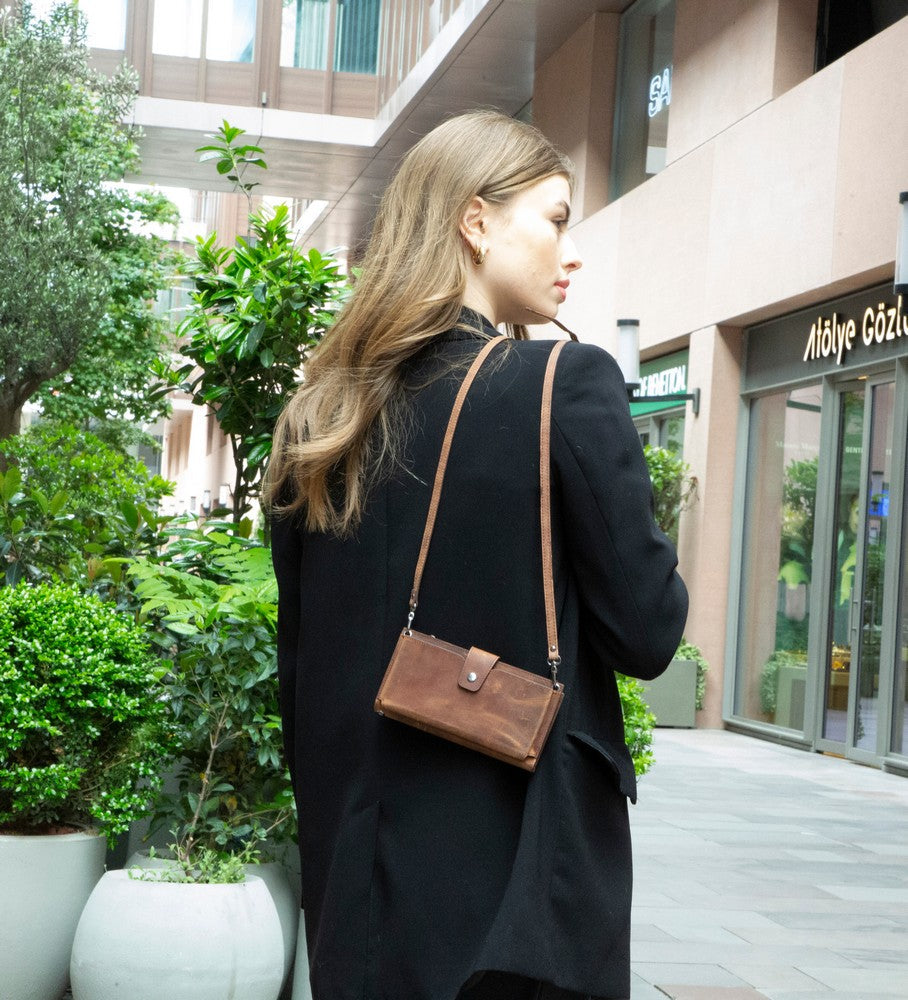 Bayelon Nexora Strap Leather Wallet for Modern Women