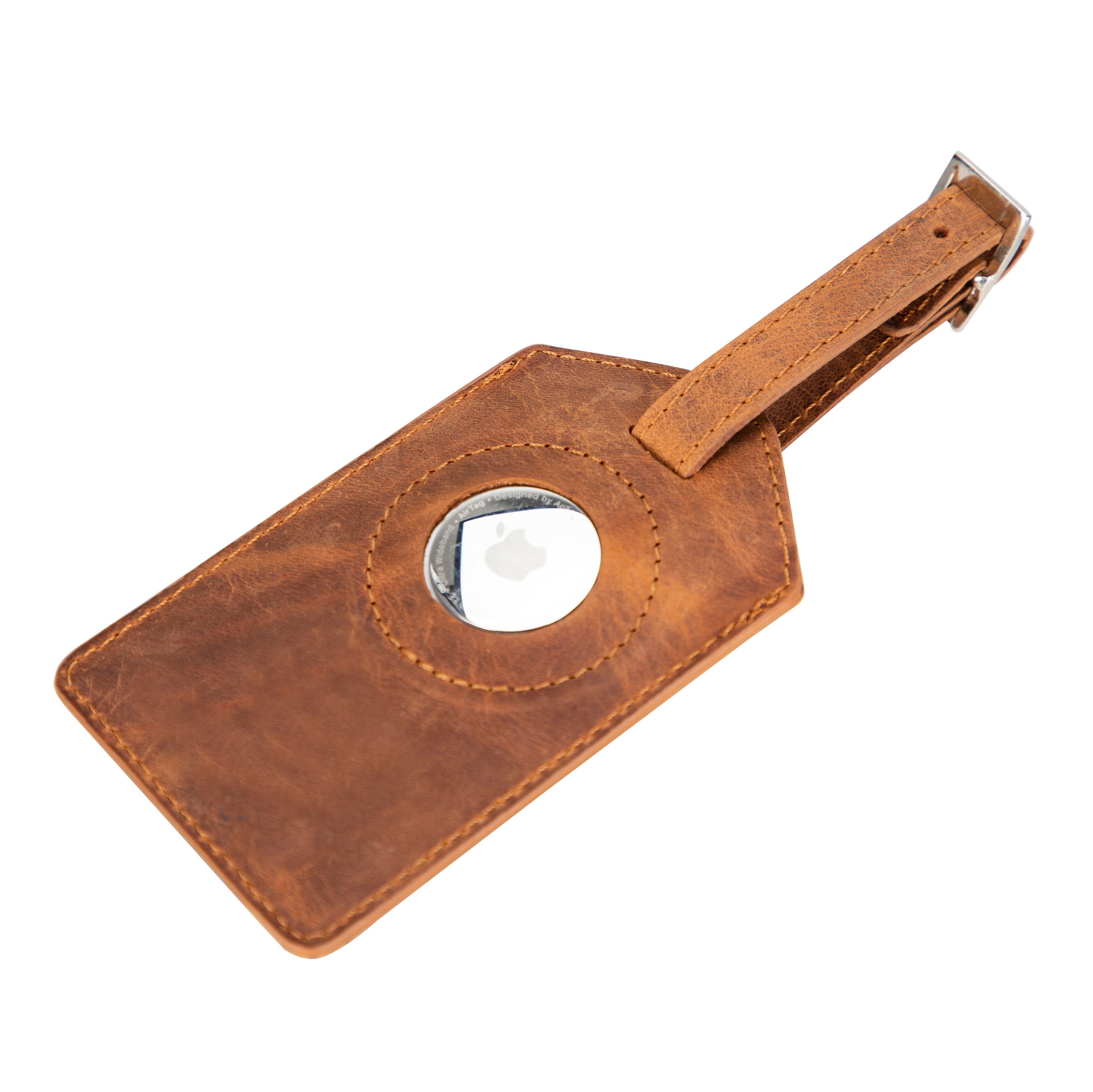 Bayelon Fluento Leather Luggage Tag with AirTag Integration