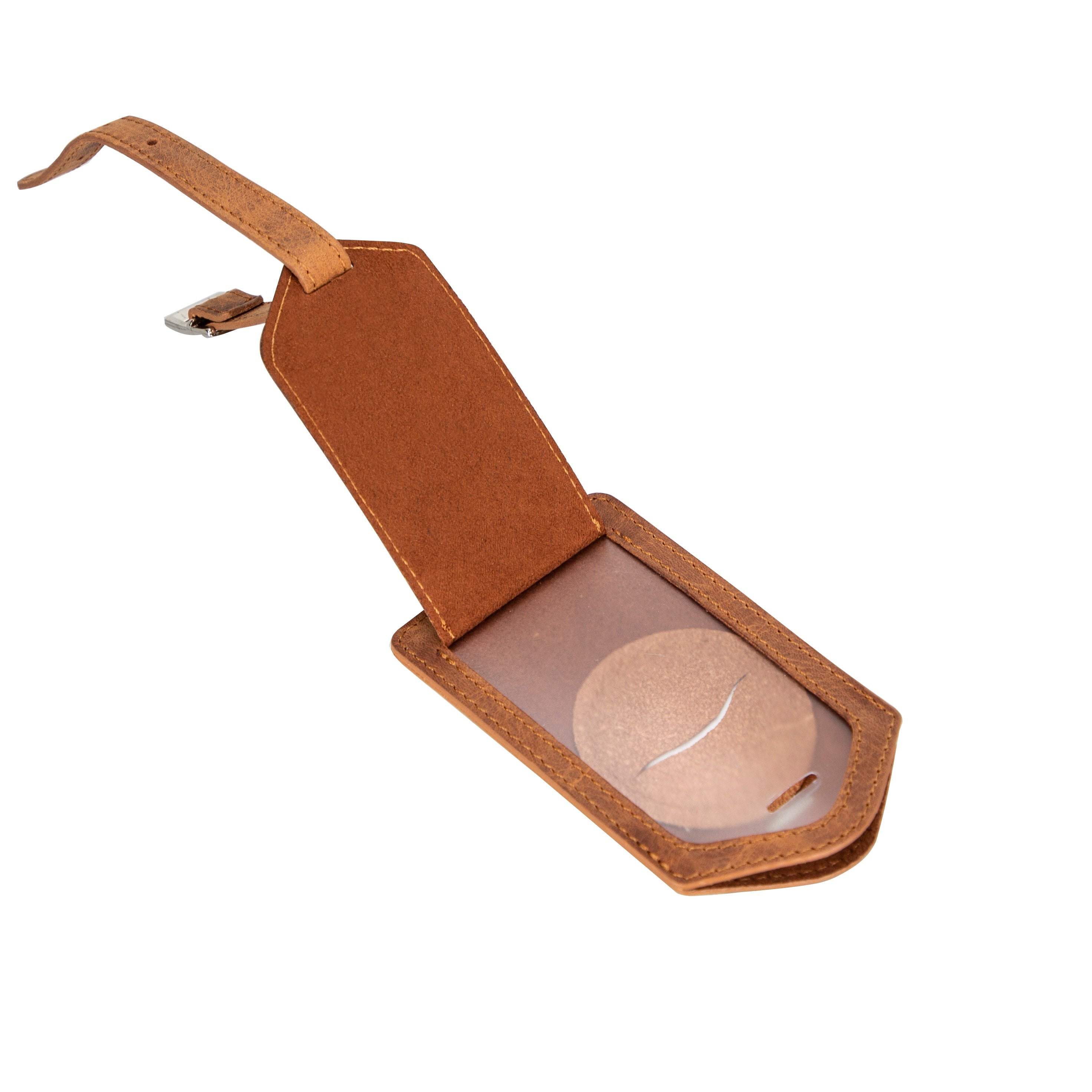 Bayelon Fluento Leather Luggage Tag with AirTag Integration