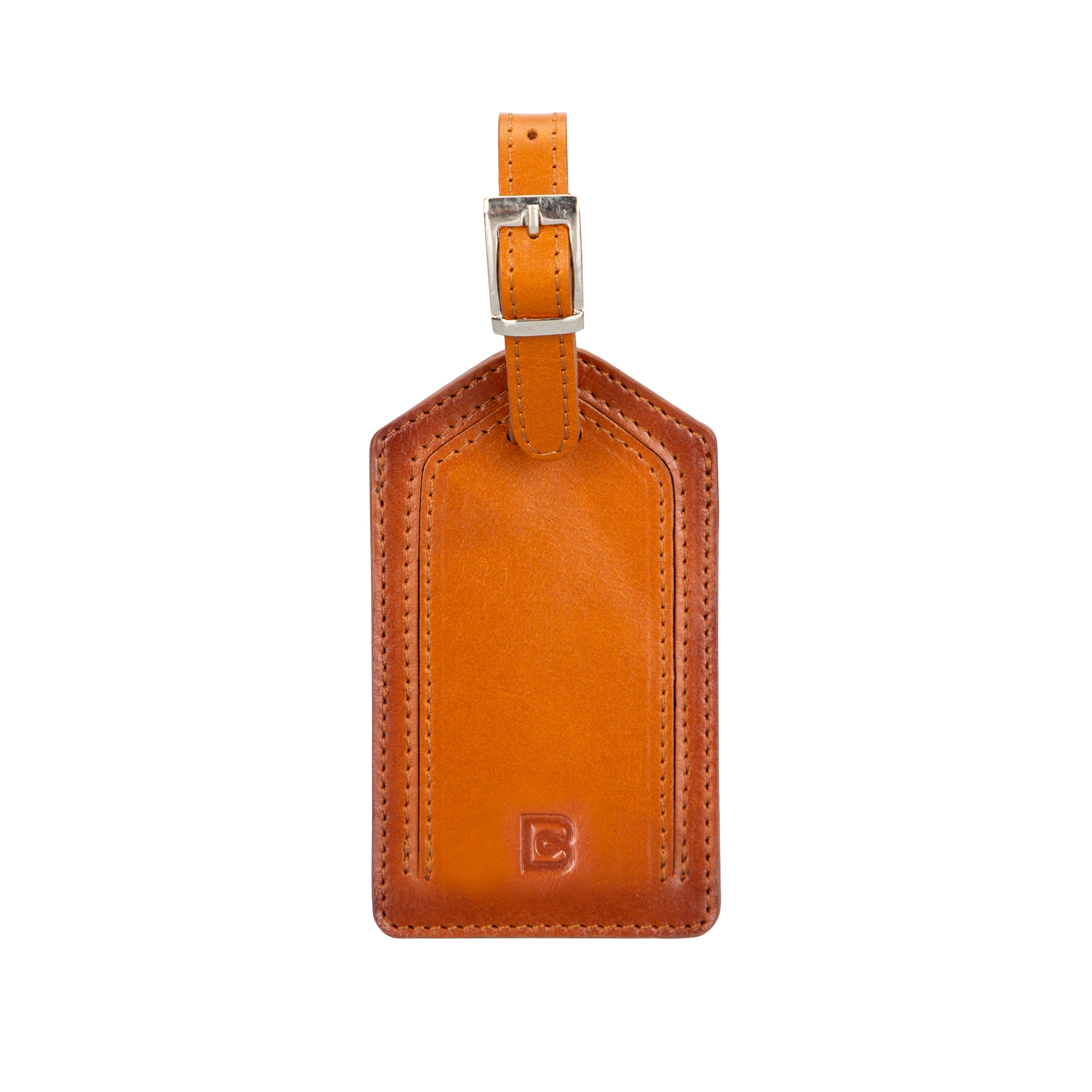 Bayelon Fluento Leather Luggage Tag with AirTag Integration Tan
