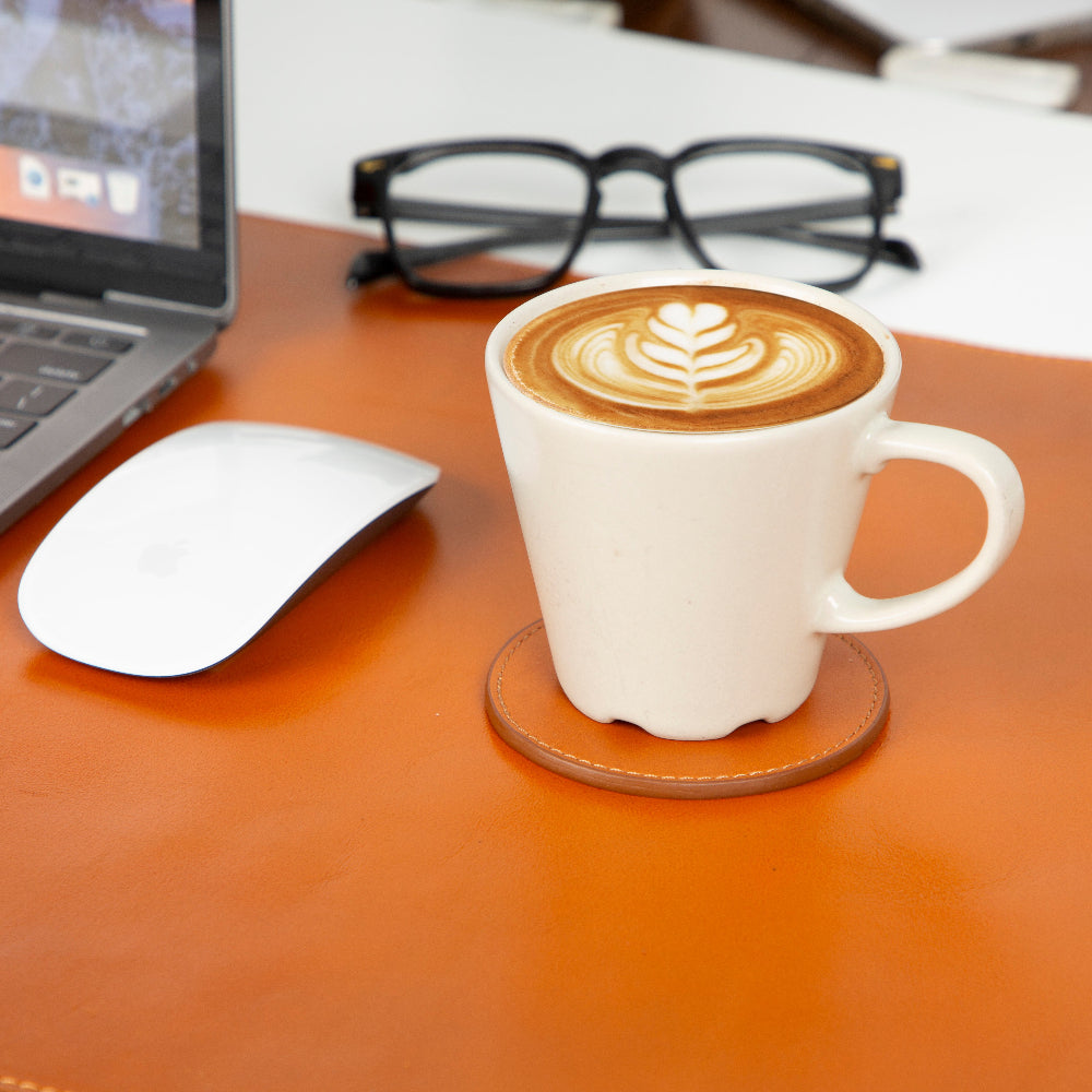 Bouletta Lavion Leather Cup Coaster Set