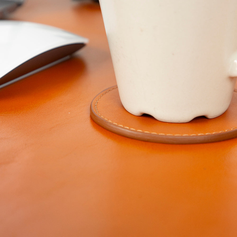 Bouletta Lavion Leather Cup Coaster Set