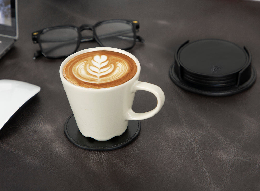 Bouletta Lavion Leather Cup Coaster Set