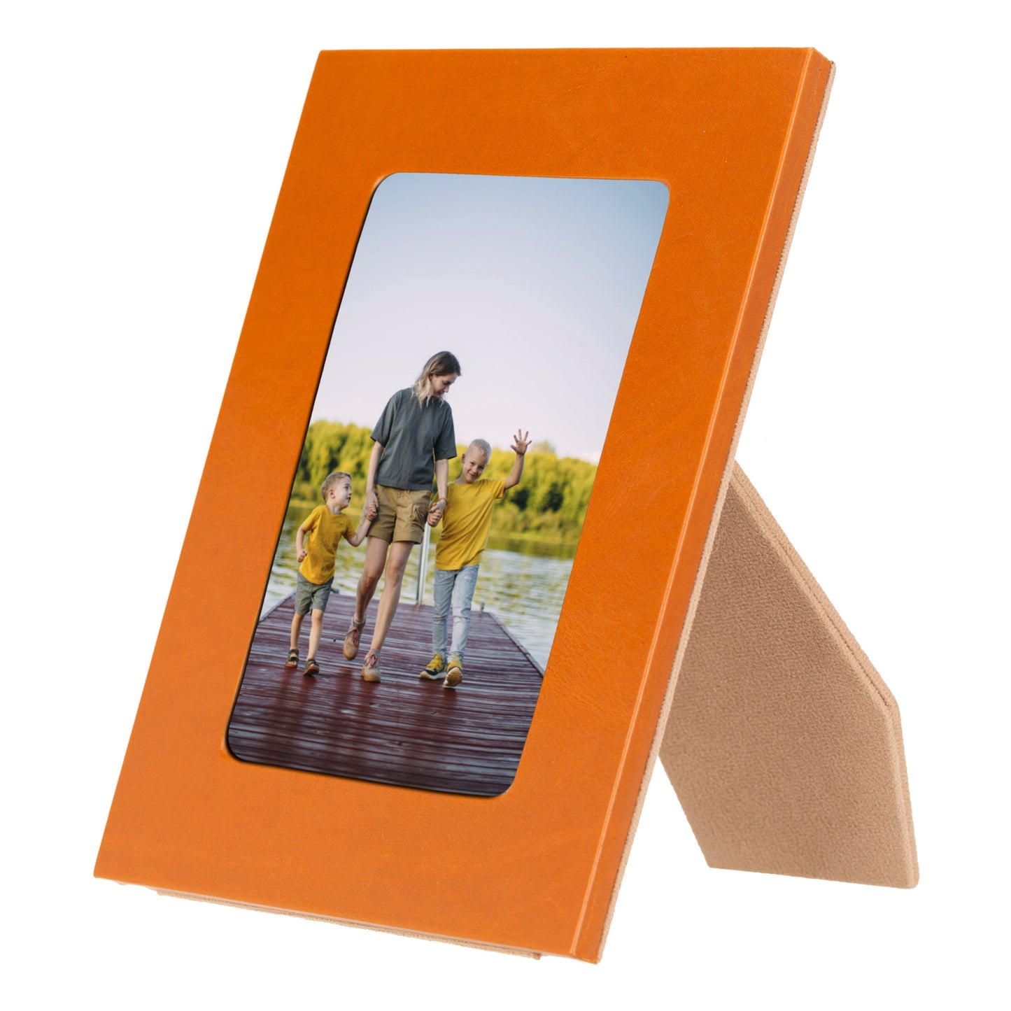 Bayelon Live Leather Photo Frame - Handcrafted Elegance Tan