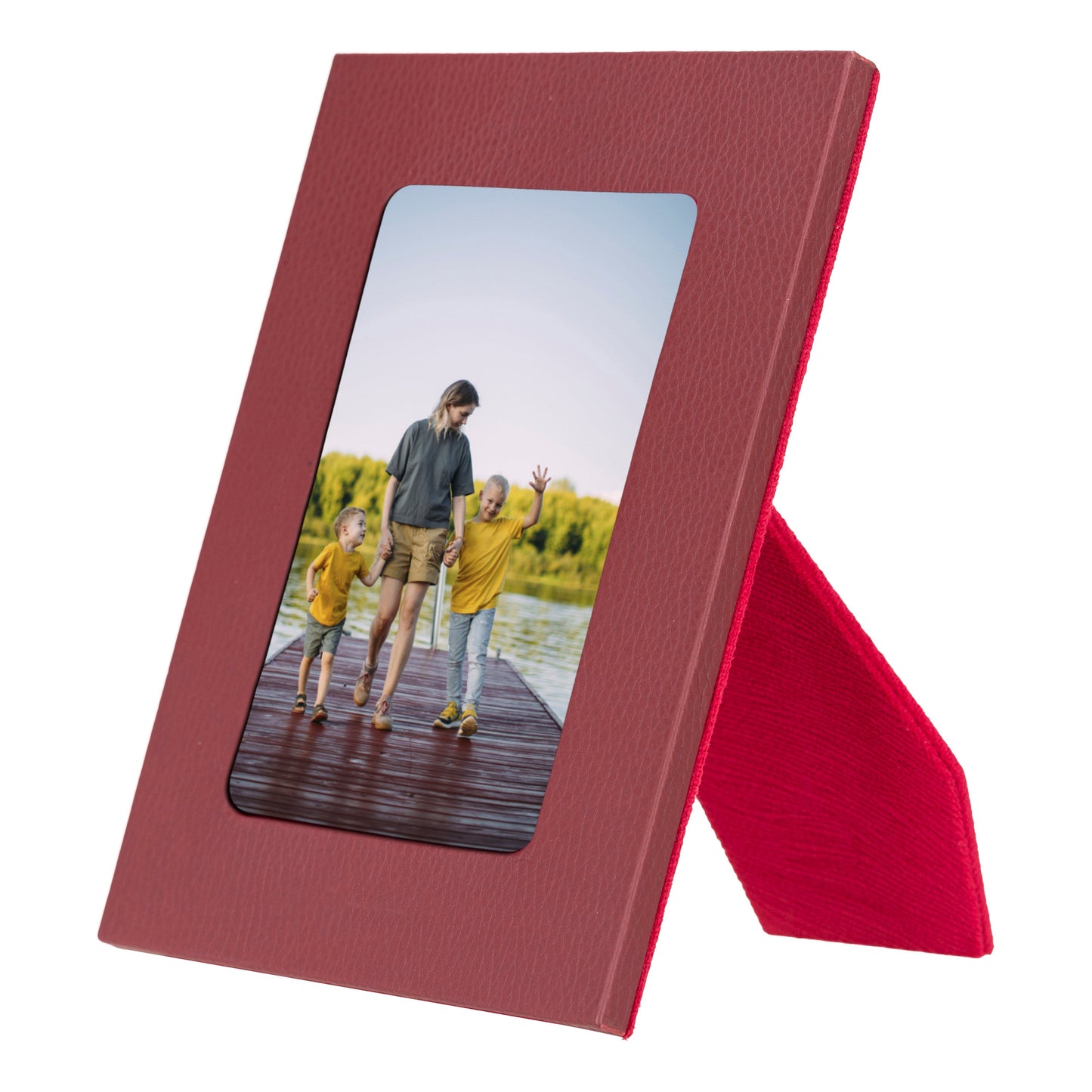 Bayelon Live Leather Photo Frame - Handcrafted Elegance Light Brown