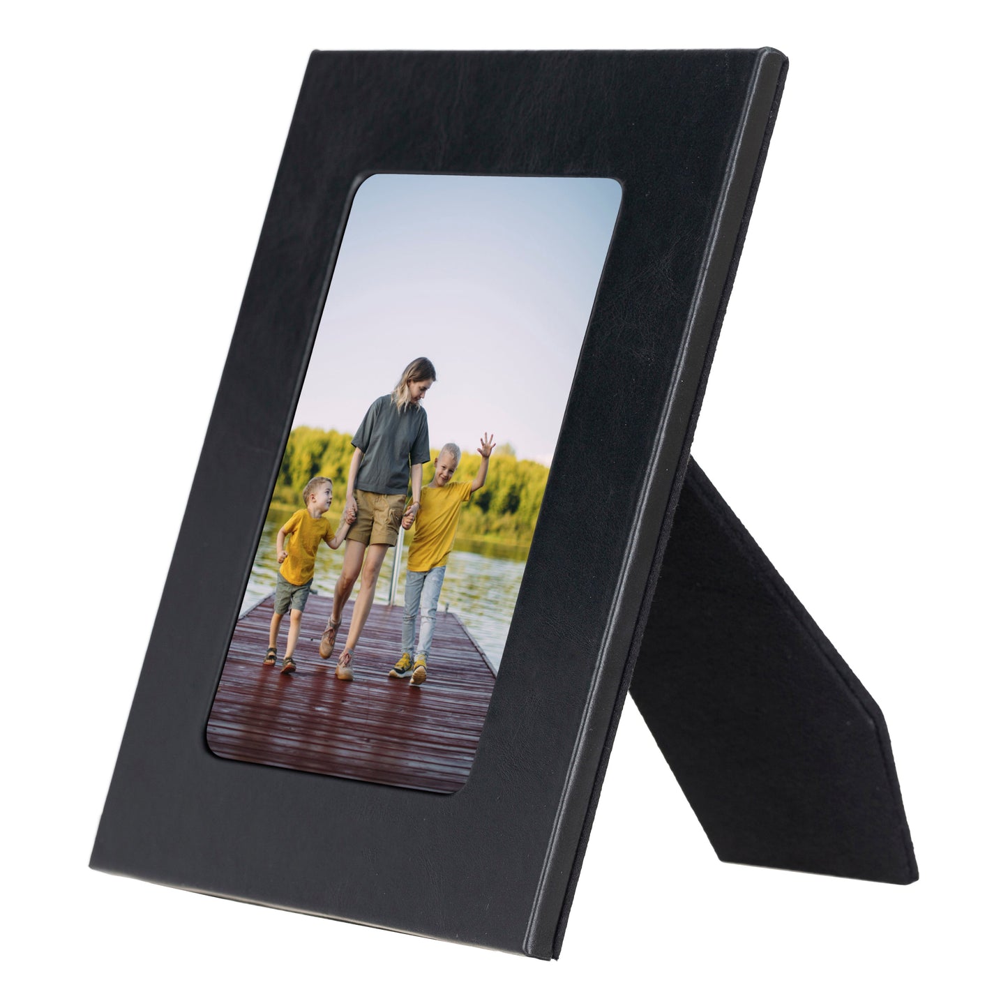 Bayelon Live Leather Photo Frame - Handcrafted Elegance Black