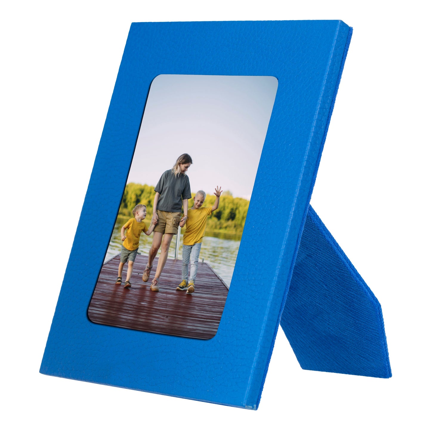Bayelon Live Leather Photo Frame - Handcrafted Elegance Azure