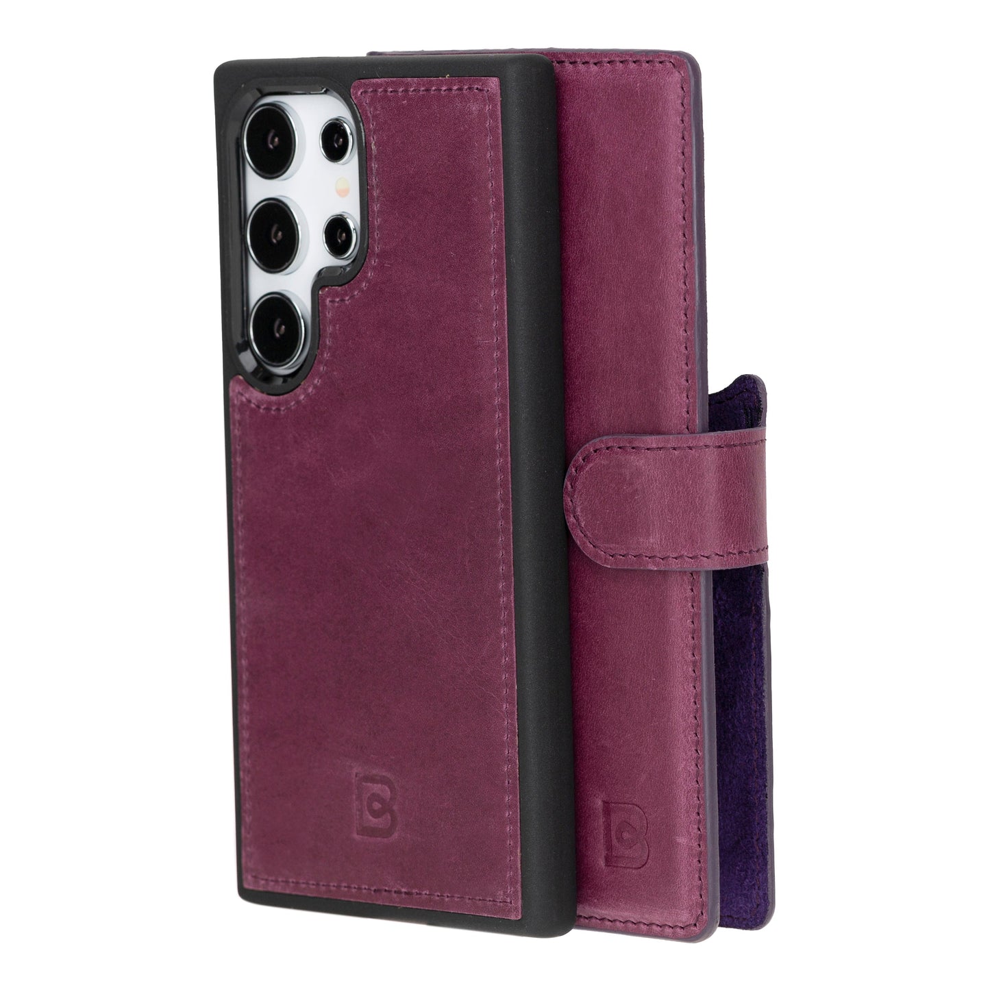 Bayelon Magic Detachable Leather Wallet Case for Samsung Galaxy S24 Galaxy S24 Ultra Purple