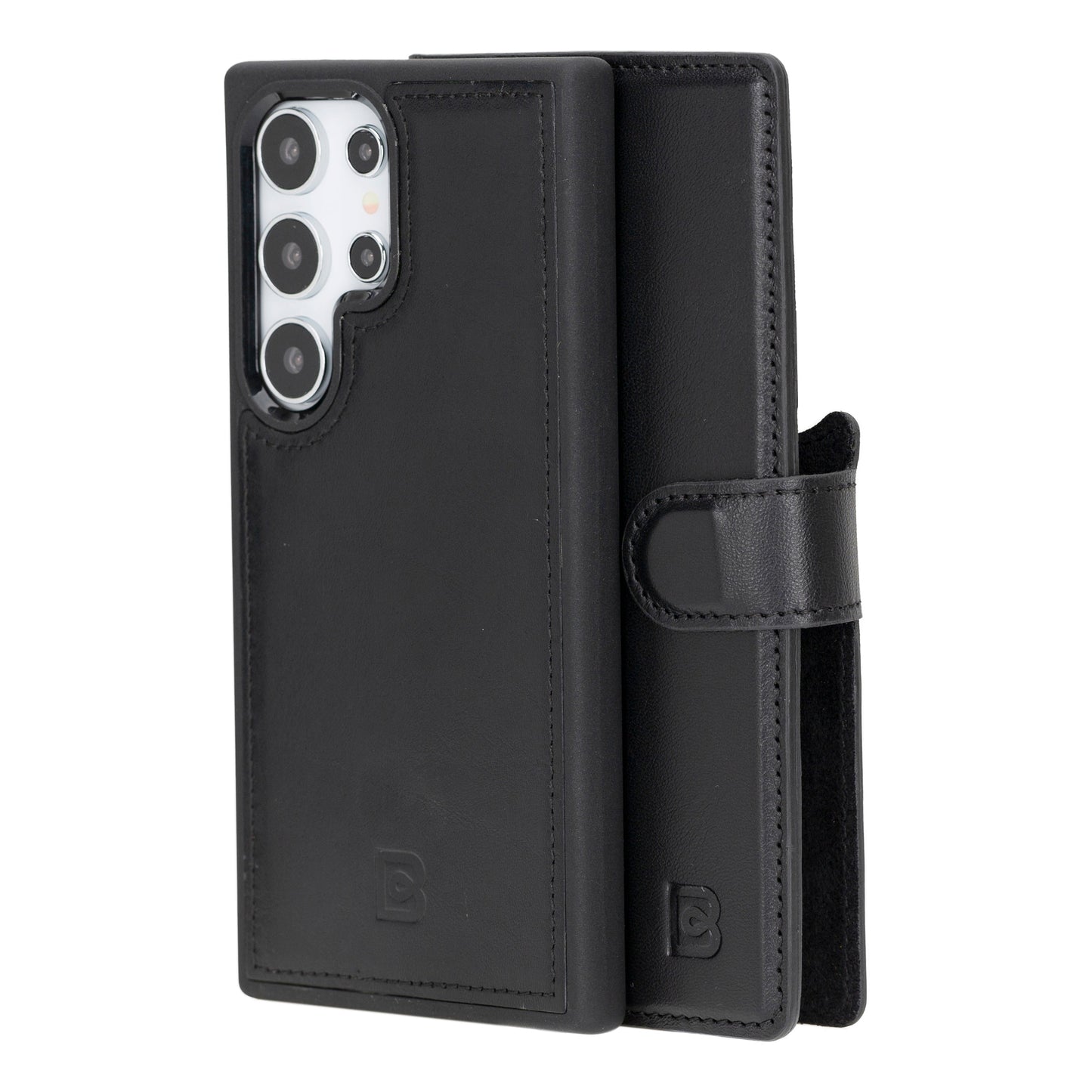 Bayelon Magic Detachable Leather Wallet Case for Samsung Galaxy S24 Galaxy S24 Ultra Black