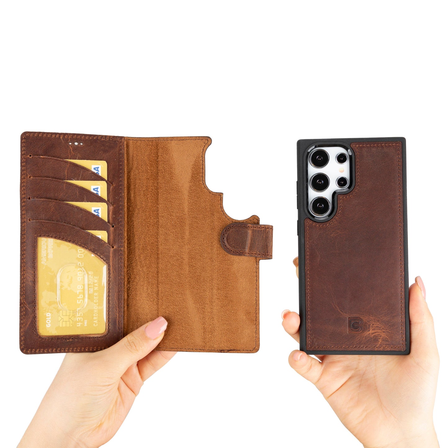 Bayelon Magic Detachable Leather Wallet Case for Samsung Galaxy S24