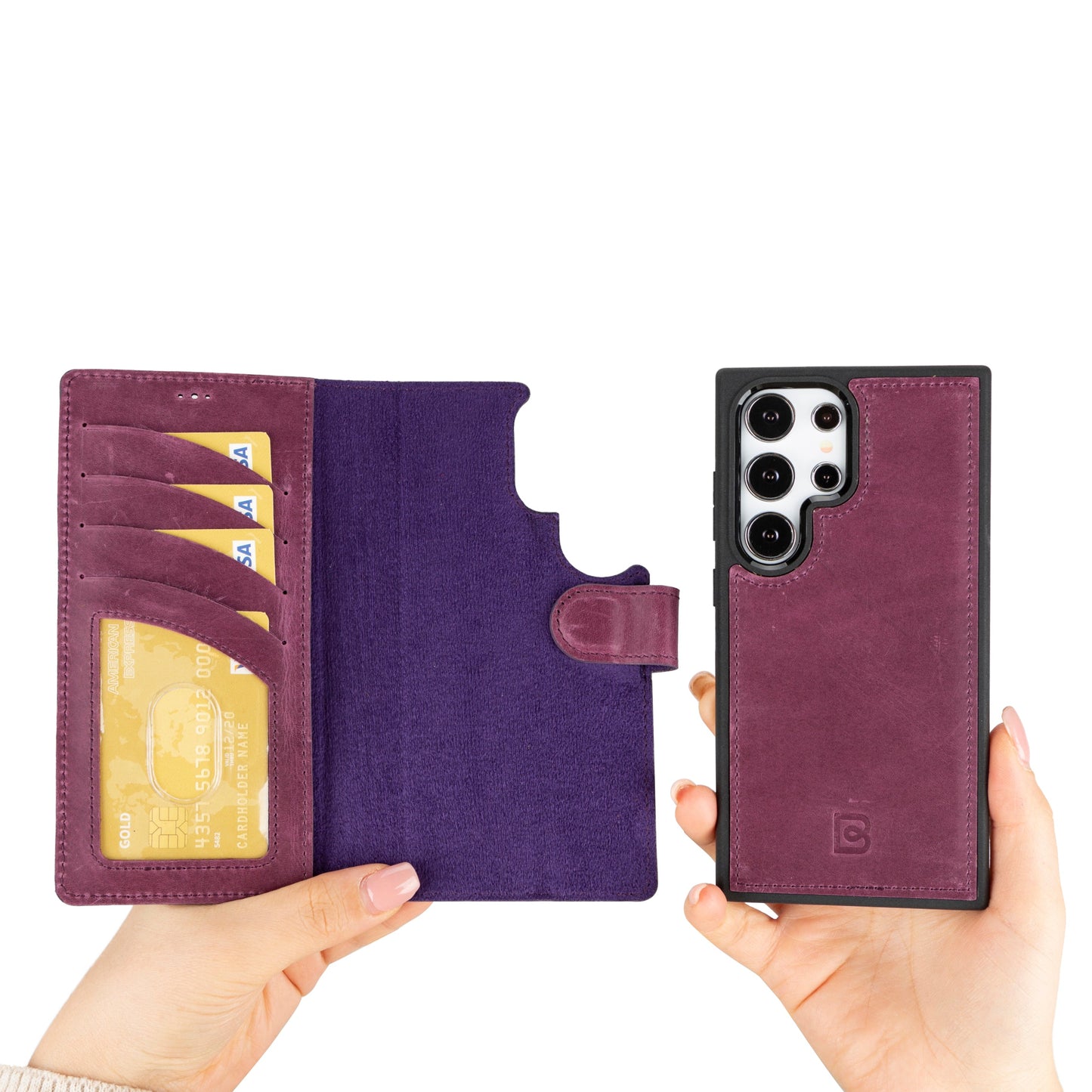 Bayelon Magic Detachable Leather Wallet Case for Samsung Galaxy S24