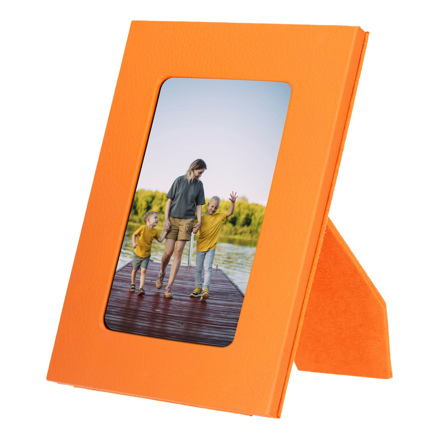 Bayelon Live Leather Photo Frame - Handcrafted Elegance Coral