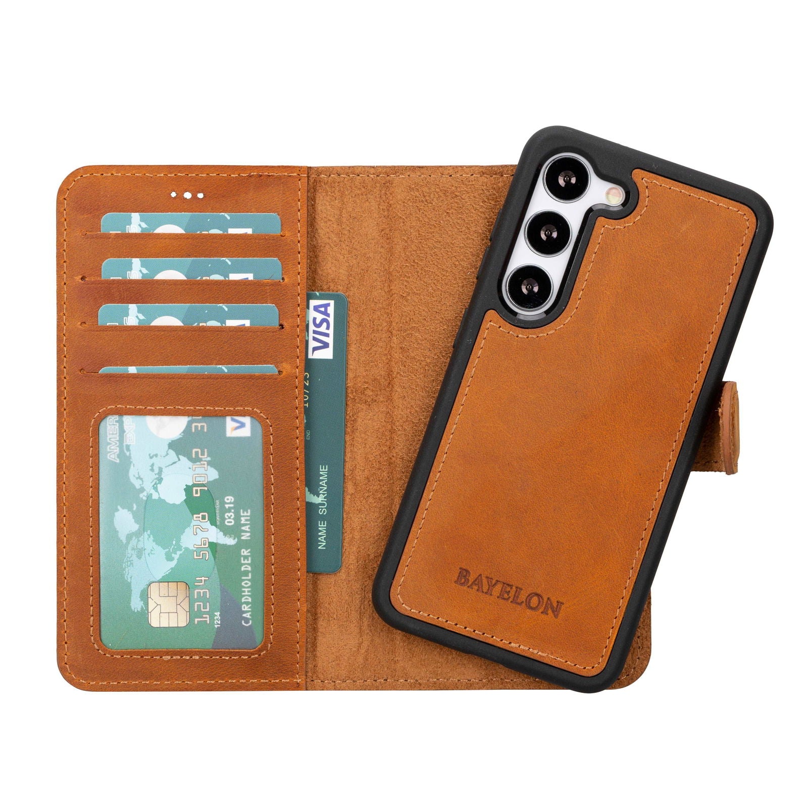 Bayelon Samsung Galaxy S23 Series Detachable Leather Wallet Case