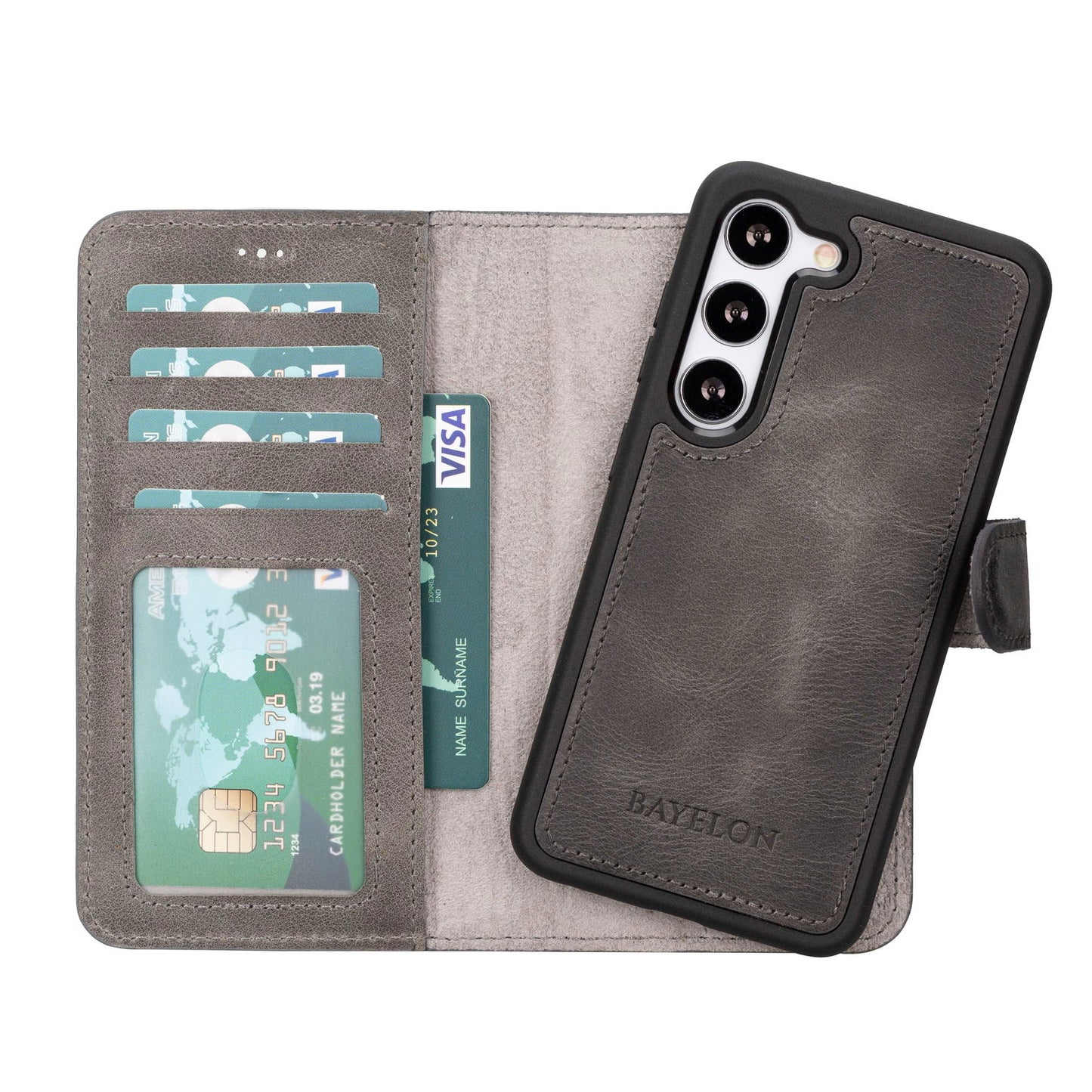 Bayelon Samsung Galaxy S23 Series Detachable Leather Wallet Case