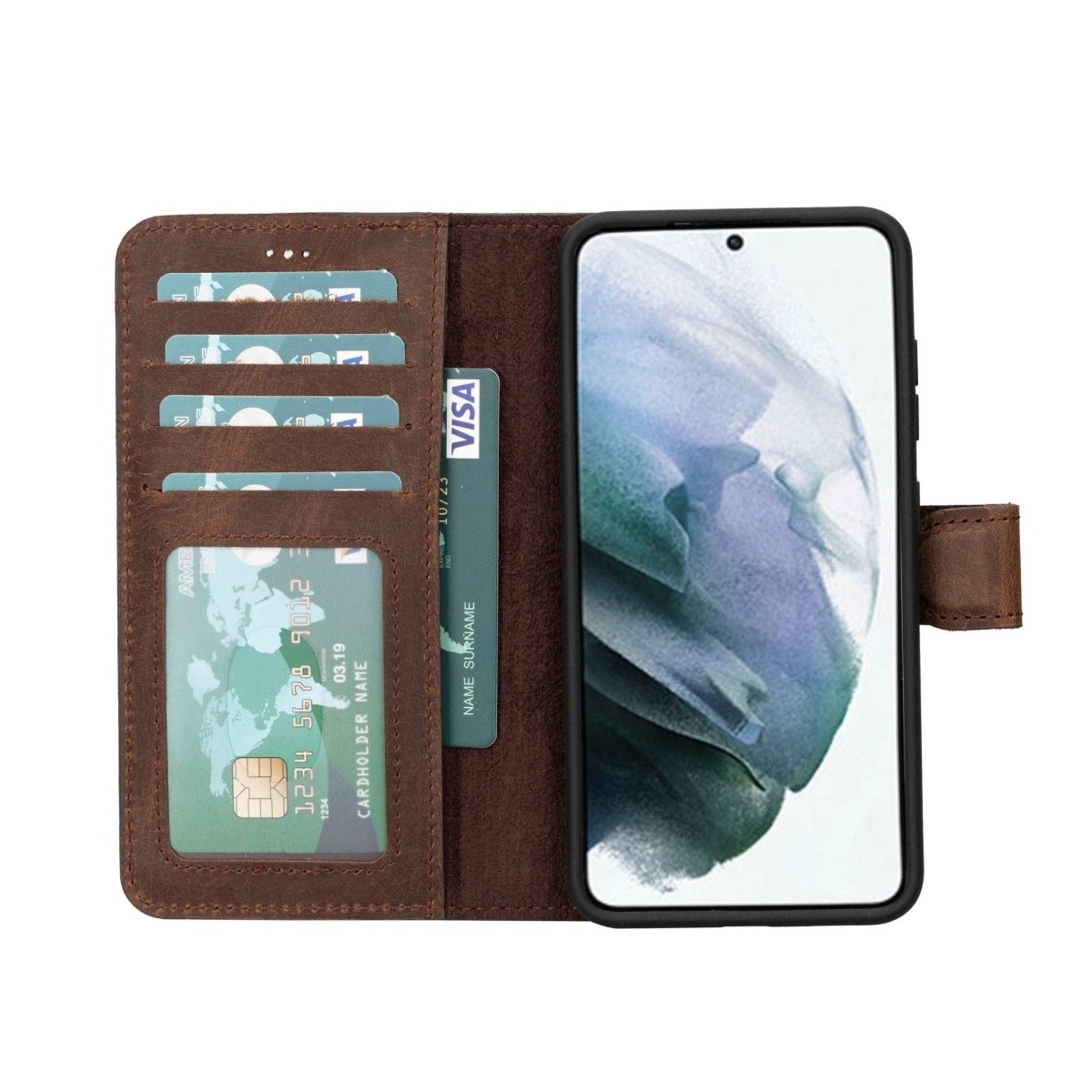 Bayelon Samsung Galaxy S24 Series Detachable Leather Wallet Case