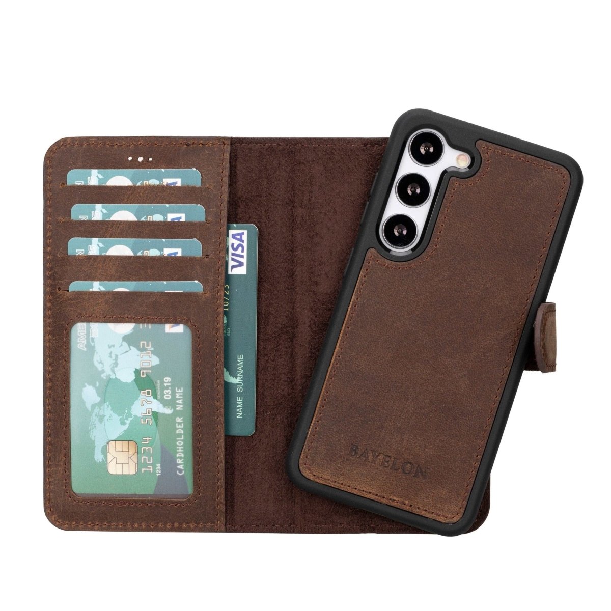 Bayelon Samsung Galaxy S24 Series Detachable Leather Wallet Case