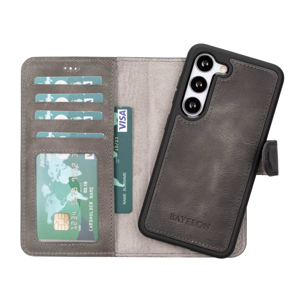 Bayelon Samsung Galaxy S24 Series Detachable Leather Wallet Case