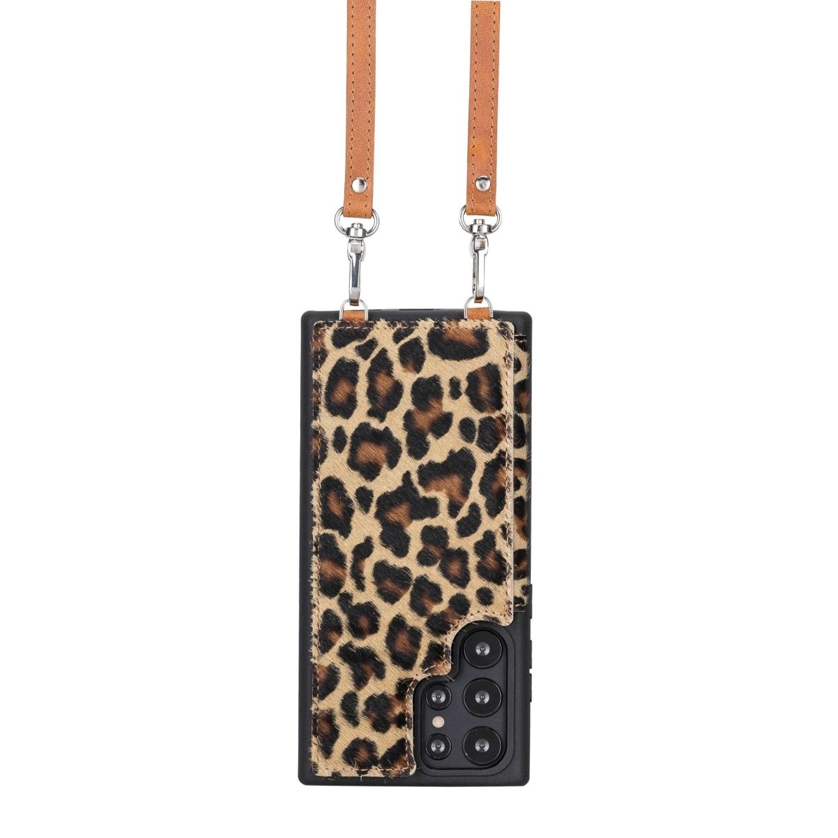 Bayelon Galaxy S22 Ultra Crossbody Leather Case Leopard