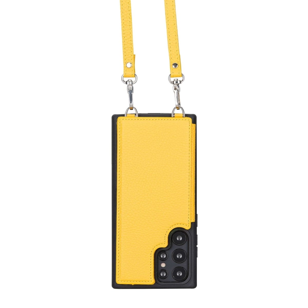Bayelon Galaxy S22 Ultra Crossbody Leather Case Floater Yellow