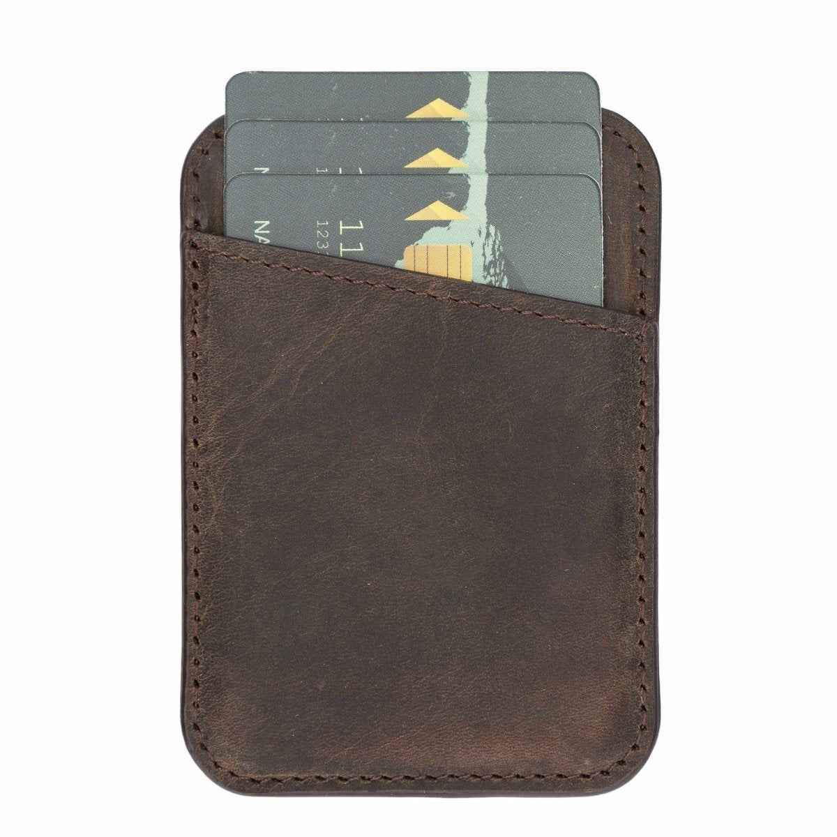 Bayelon Leather Magnetic Card Holder Compatible with iPhone 14, 13 and 12 Models