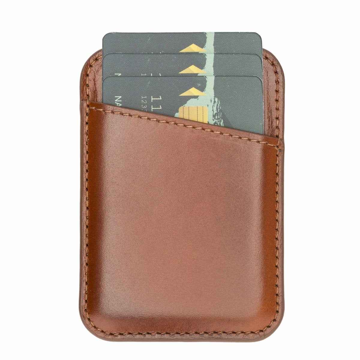 Bayelon Leather Magnetic Card Holder Compatible with iPhone 14, 13 and 12 Models