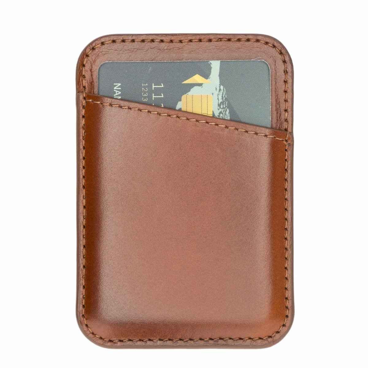 Bayelon Leather Magnetic Card Holder Compatible with iPhone 14, 13 and 12 Models