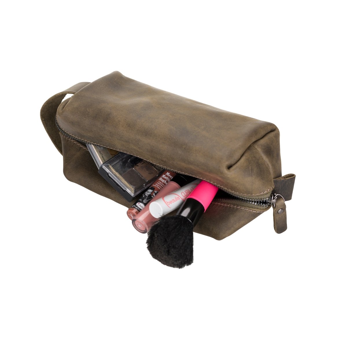 Bayelon Leather Traveler's Makeup and Toiletry Bag