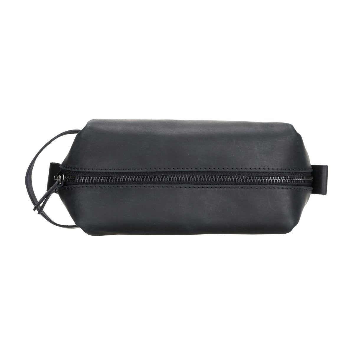 Bayelon Leather Traveler's Makeup and Toiletry Bag Large Black
