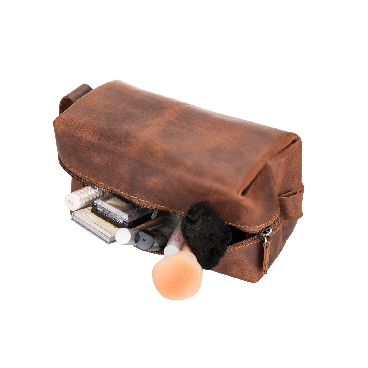Bayelon Leather Traveler's Makeup and Toiletry Bag