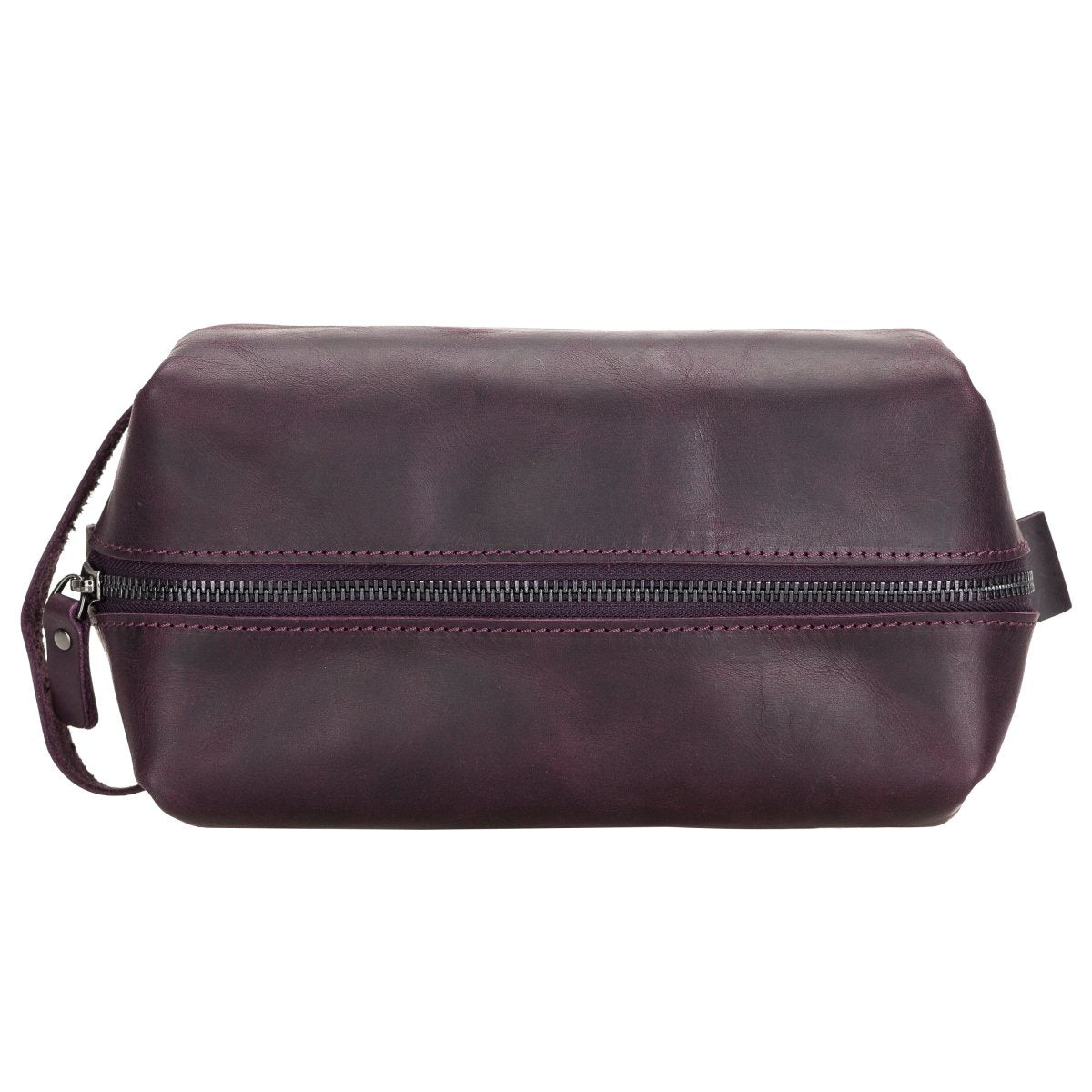 Bayelon Leather Traveler's Makeup and Toiletry Bag X Large Purple