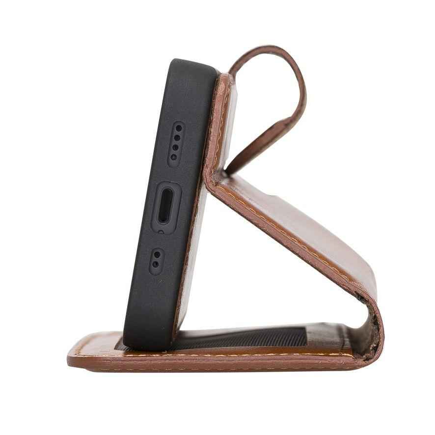Bayelon Personalized iPhone 13 Mini Leather Detachable Wallet Case with Kickstand