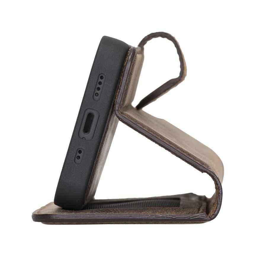 Bayelon Personalized iPhone 13 Mini Leather Detachable Wallet Case with Kickstand