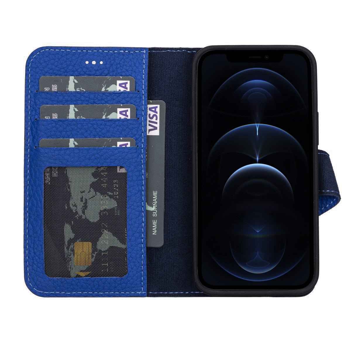 Bayelon Personalized iPhone 13 Mini Leather Detachable Wallet Case with Kickstand