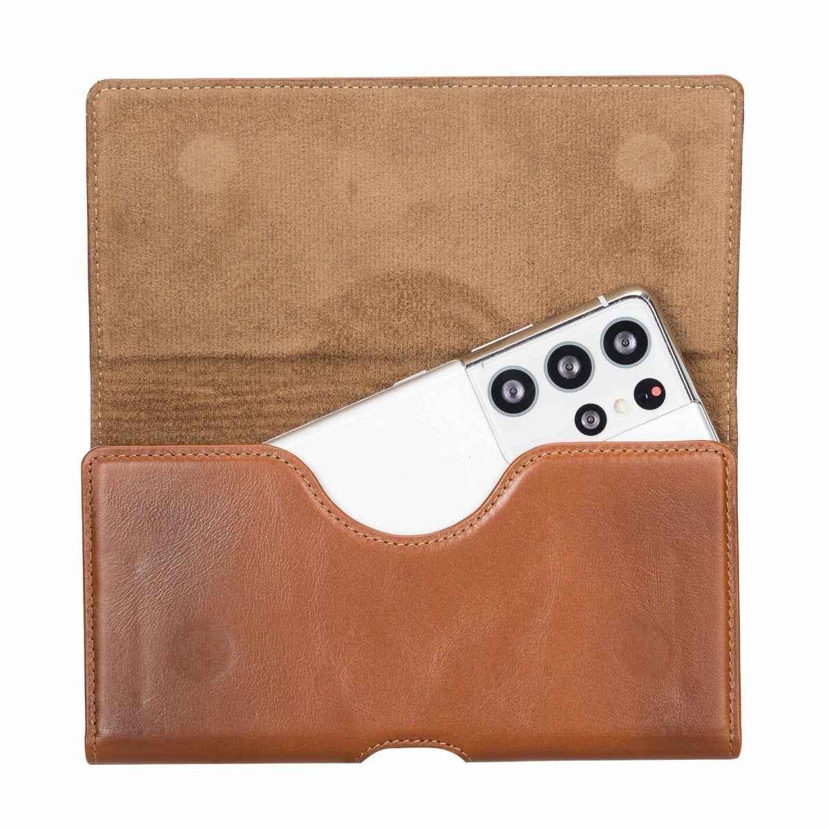 Bayelon Premium Leather Belt Holster Case for iPhone 15 Pro Max, Samsung S23 Ultra Rustic Tan iPhone 12 Pro Max or Samsung S21U S21+