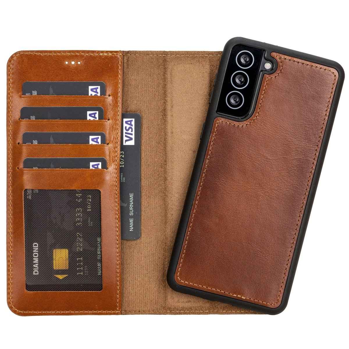 Bayelon Samsung Galaxy S21+ Leather Detachable Wallet Case