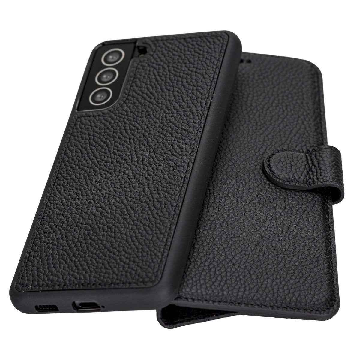 Bayelon Samsung Galaxy S21+ Leather Detachable Wallet Case Floater Black