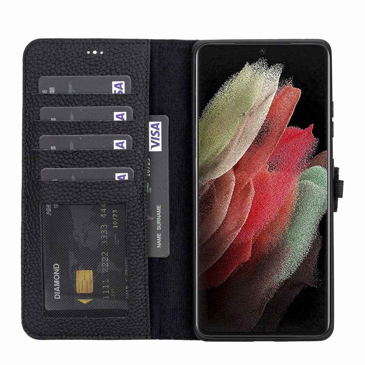 Bayelon Samsung Galaxy S21 Ultra Leather Detachable Wallet Case